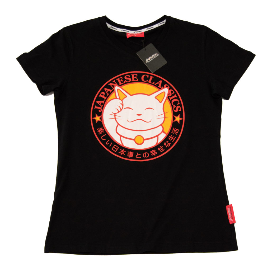 Japanese Classics Maneki Neko Women’s Black Tee – Japanese Classics